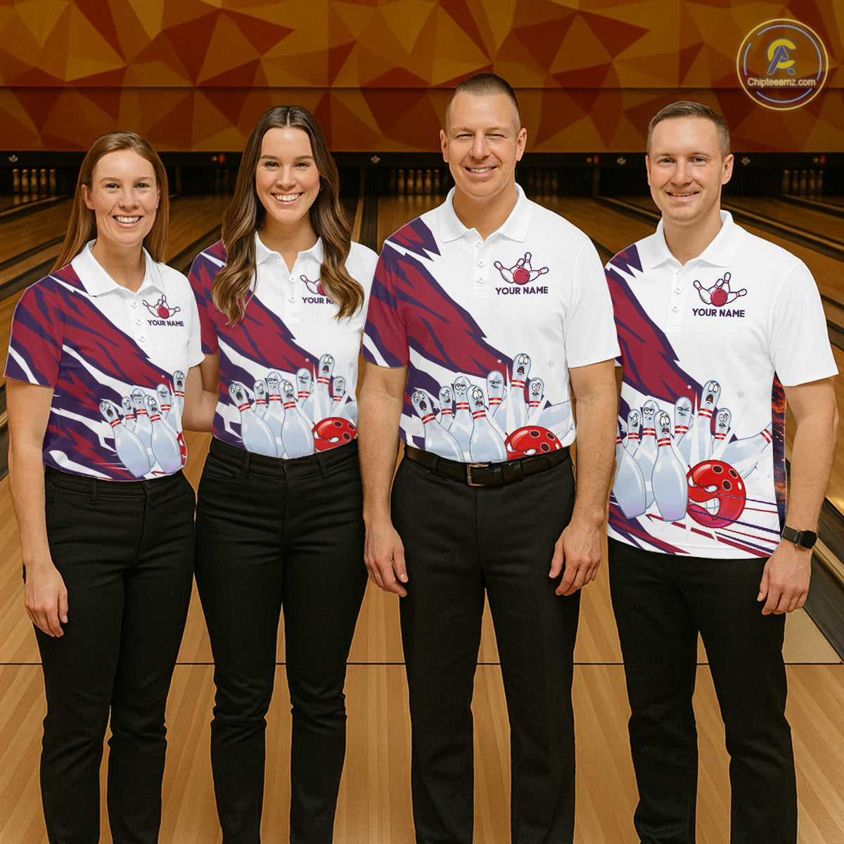 Custom Funny Angry Bowling Jersey for Men Bowling Team Shirts Bowling League Polo & 1/4 Zip HNT486