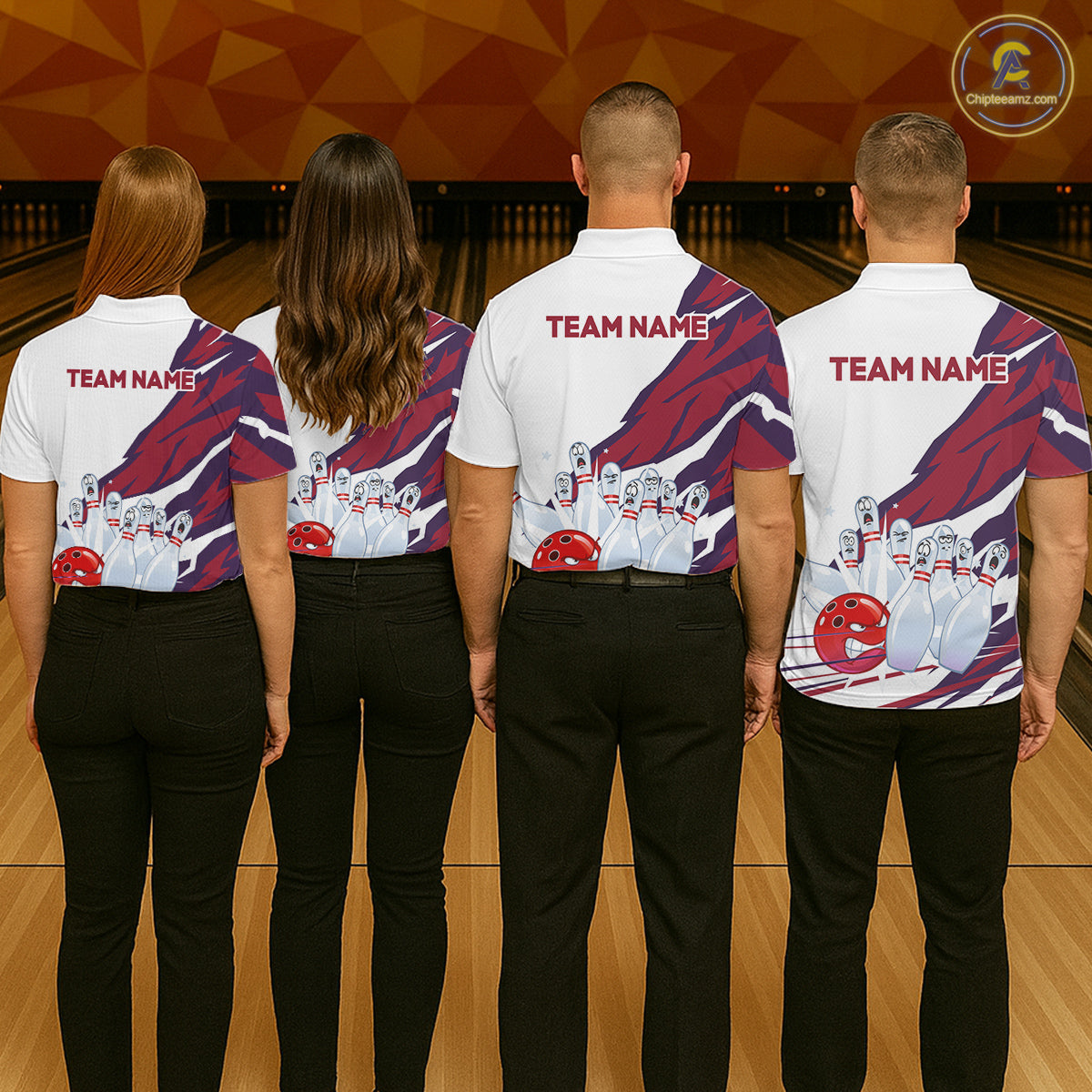 Custom Funny Angry Bowling Jersey for Women Bowling Team Shirts Bowling League Polo & 1/4 Zip HNT486