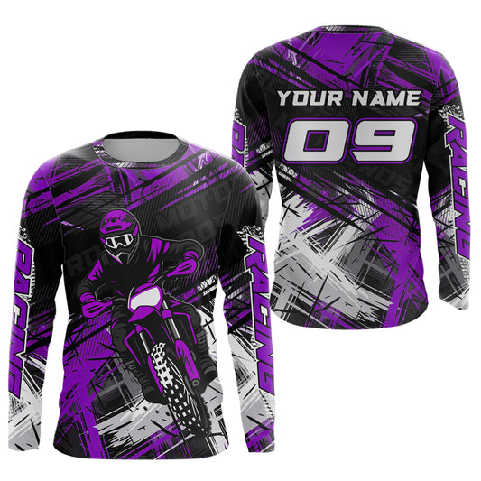 Purple Motocross Jersey for Men Kids Women Custom Dirt Bike Shirts Motorcycle Shirt XM496