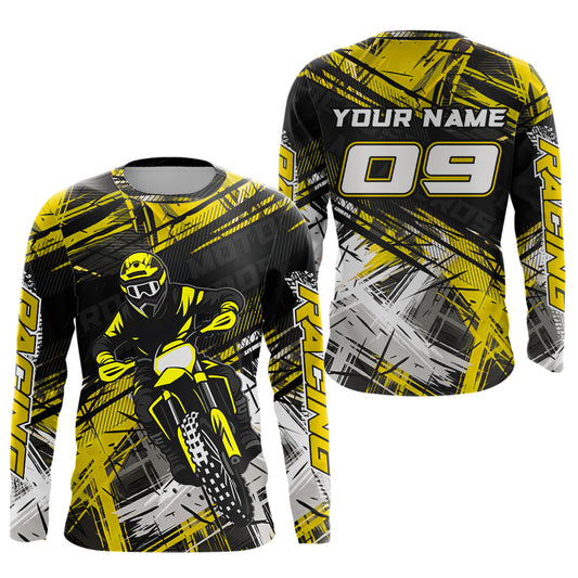 Yellow Motocross Jersey for Men Kids Women Custom Dirt Bike Shirts Motorcycle Shirt XM496