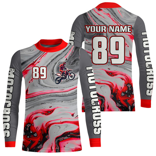 Grey&Pink Motocross Jersey Custom Dirt Bike Shirts for Men Kid Women Racing Shirt XM394