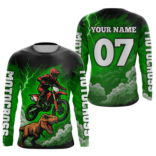 Green Motocross Jersey Smoke Dirt Bike Shirts for Men Kid Women Racing Off road Jersey XM413