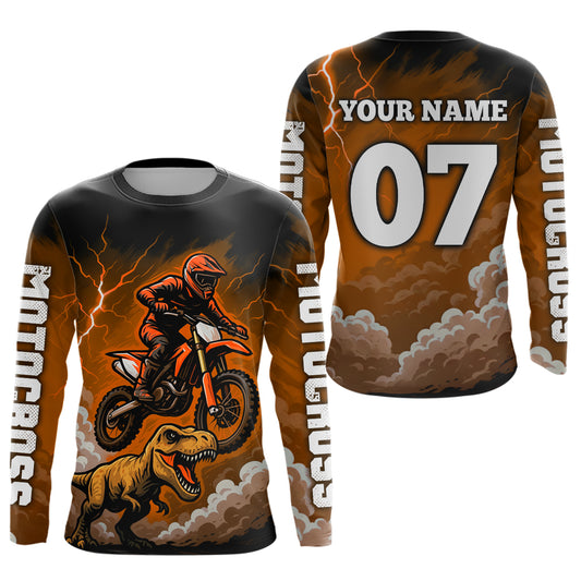 Orange Motocross Jersey Smoke Dirt Bike Shirts for Men Kid Women Racing Off road Jersey XM413
