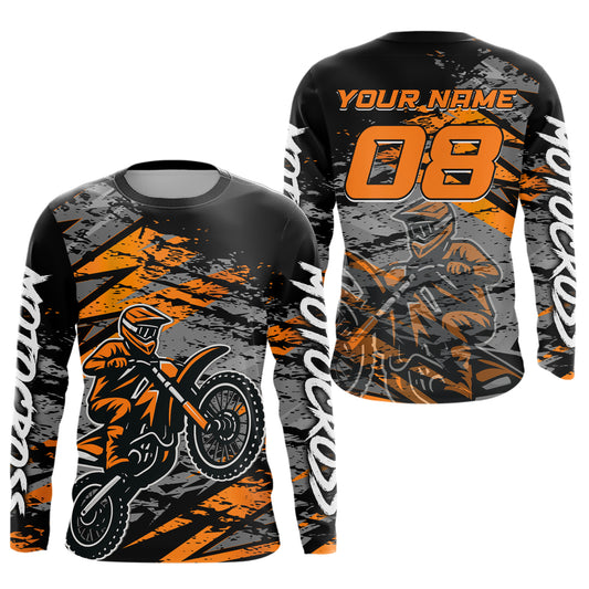 Orange Motocross Jersey Custom Dirt Bike Shirts Men Kid Women Racing Offroad Jersey XM415