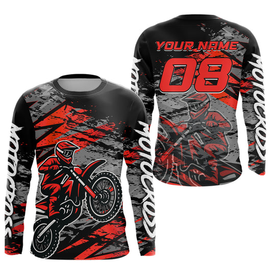 Red Motocross Jersey Custom Dirt Bike Shirts Men Kid Women Racing Offroad Jersey XM415