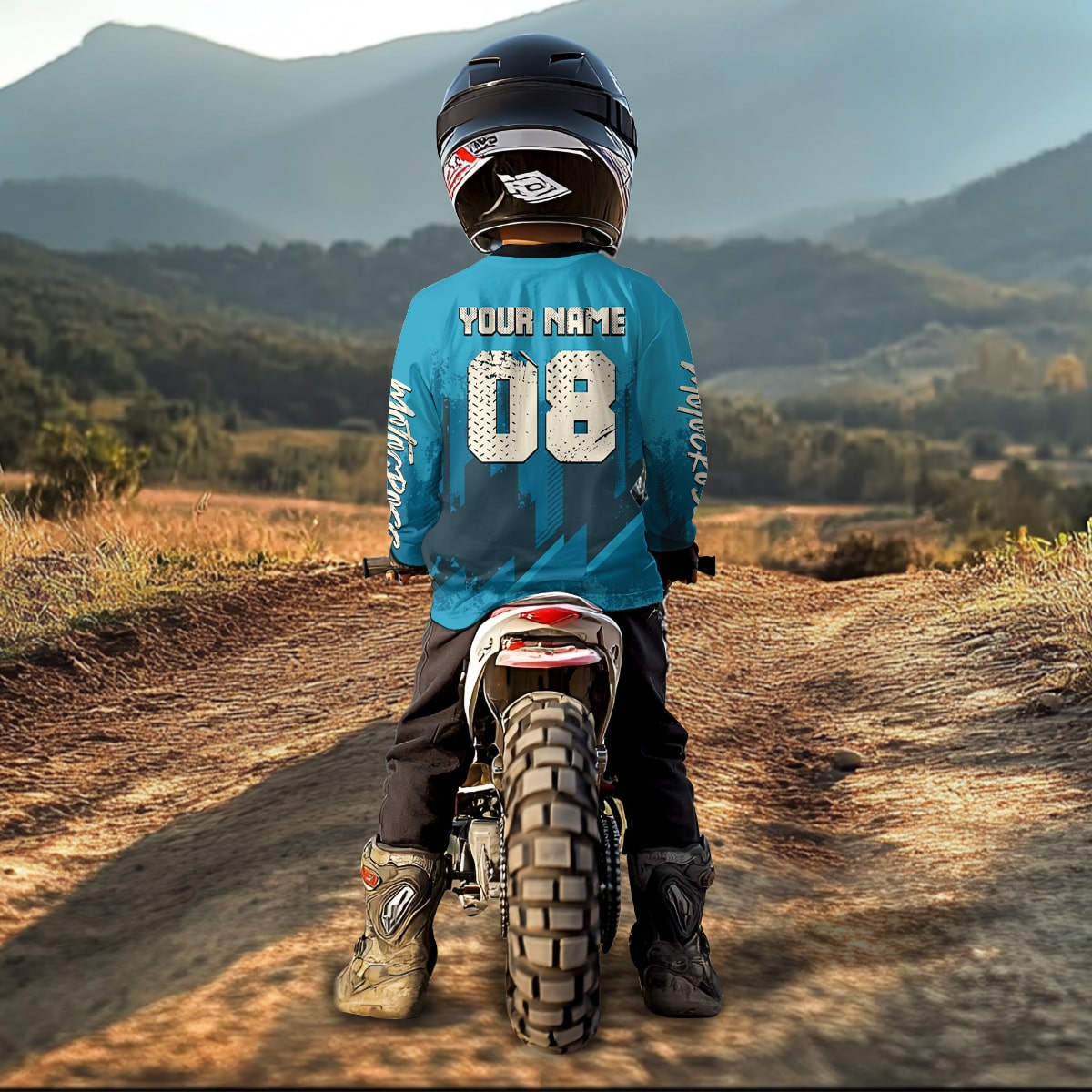 Wolf Motocross Jersey Blue Custom Dirt Bike Shirts Men Kid Women Motorcycle Jersey XM418