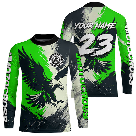 Green Eagle Custom Motocross Racing Jersey Kid Women Men Dirt Bike Shirts Riding Shirt XM421