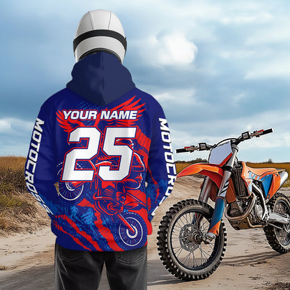 Eagle Motocross Hoodie Custom Men Women Dirt Bike Pink Blue Racing Hoodie Shirt MH424
