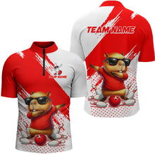 Load image into Gallery viewer, Funny Squirrel Bowling Shirts Team Men Women Bowling Jerseys Red Bowling Polo 1/4 Zip MBL215