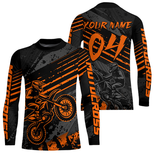 Orange Custom Motocross Racing Jersey for Men Women Kid Dirt Bike Shirts Riding Shirt XM444