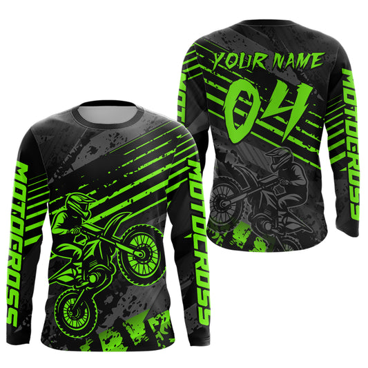 Green Custom Motocross Racing Jersey for Men Women Kid Dirt Bike Shirts Riding Shirt XM444