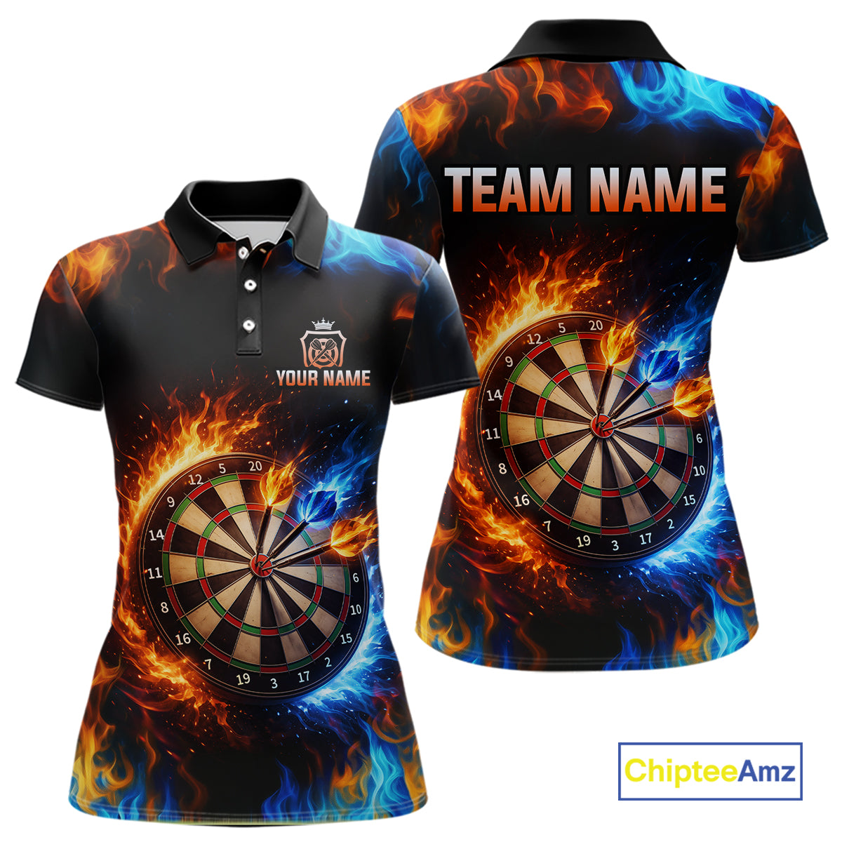 Custom Flame Darts Shirt for Women Darts Team Jerseys Dartboard Shirt Dart League NNT262