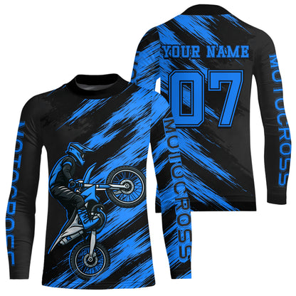 Blue Motocross Jersey Men Kid Women Dirt Bike Jersey Custom Motorcycle Riding Shirt XM483