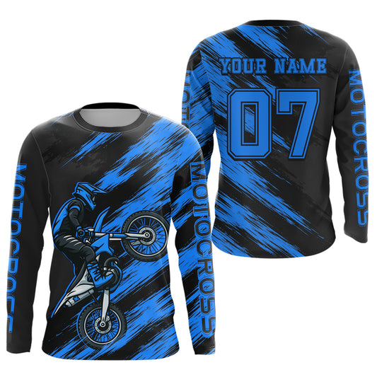 Blue Motocross Jersey Men Kid Women Dirt Bike Jersey Custom Motorcycle Riding Shirt XM483