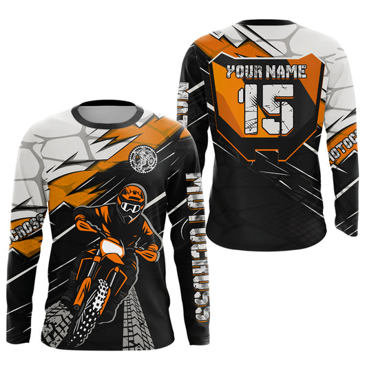 Orange Motocross Jersey Custom Dirt Bike Shirts for Men Kid Women Motorcycle Shirt XM488