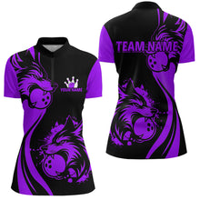 Load image into Gallery viewer, Purple Wolf Bowling Shirts for Team Men Women Custom Wolf Bowling Jerseys for Couples MBL197