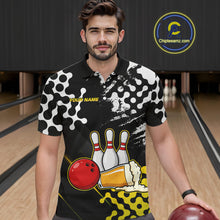 Load image into Gallery viewer, Yellow Beer Bowling Shirts for Team Women Men Beer Bowling Polo&amp;1/4 Zip Bowl League MBL255
