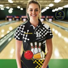 Load image into Gallery viewer, Yellow Beer Bowling Shirts for Team Women Men Beer Bowling Polo&amp;1/4 Zip Bowl League MBL255