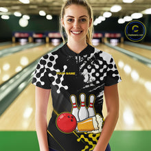 Load image into Gallery viewer, Yellow Beer Bowling Shirts for Team Women Men Beer Bowling Polo&amp;1/4 Zip Bowl League MBL255