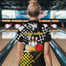 Load image into Gallery viewer, Yellow Beer Bowling Shirts for Team Women Men Beer Bowling Polo&amp;1/4 Zip Bowl League MBL255