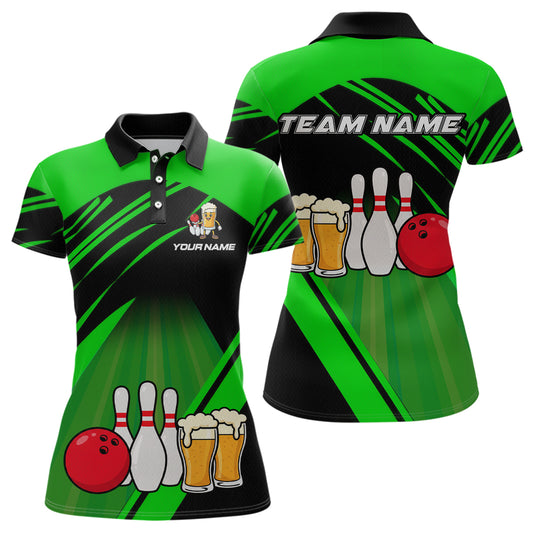 Funny Beer Bowling Shirts Green Bowling Jersey for Team Women Men Bowl League MBL261