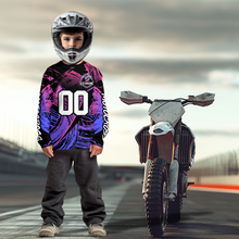 Load image into Gallery viewer, Purple Motocross Racing Jersey Custom Dirtbike Shirts Men Kid Women Offroad Shirt XM396