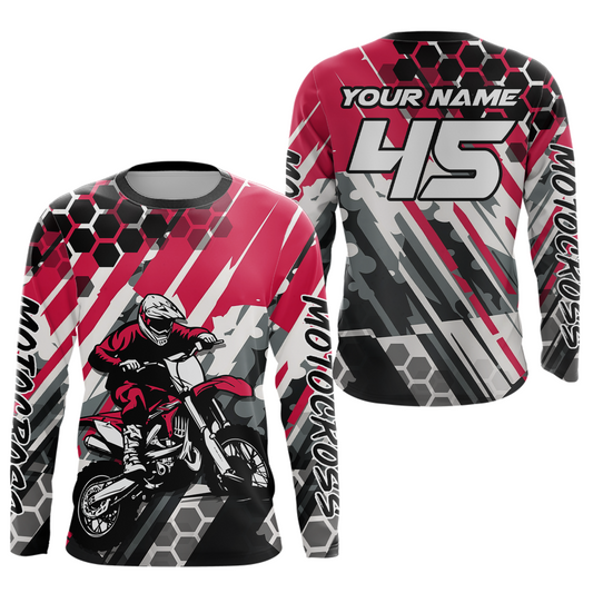 Pink Motocross Racing Jersey Kid Women Men Custom Dirt Bike Shirts Riding Shirt XM423