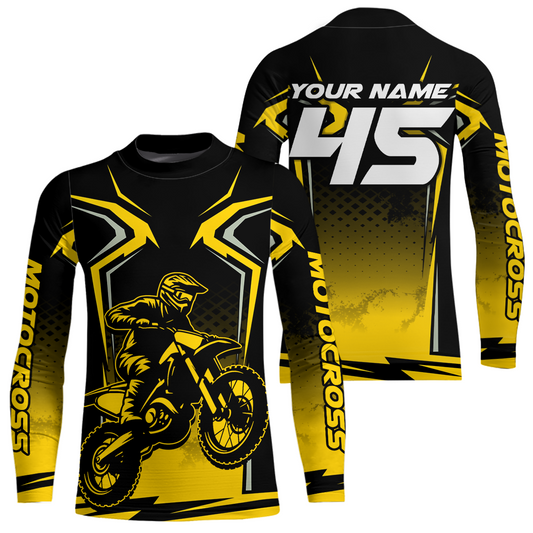 Custom Yellow Motocross Racing Jersey Men Women Kid Dirt Bike Shirts Motorcycle Shirt XM442