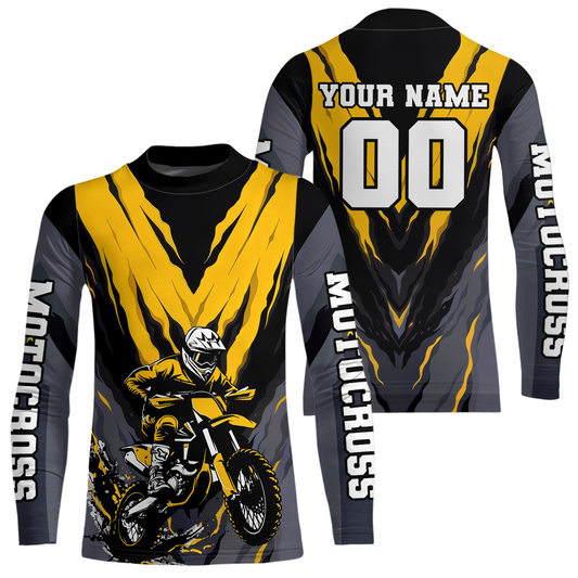 Custom Yellow Motocross Racing Jersey for Men Women Kid Dirt Bike Shirts Riding Shirt XM443
