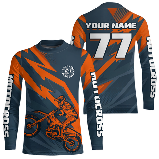Orange&Blue Motocross Jersey Custom Men Women Kid Dirt Bike Motorcycle Racing Shirt XM450