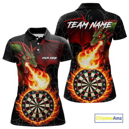 Custom Flame Dragon Darts Shirt for Women Darts Team Jerseys Dartboard Shirt Dart League NNT264