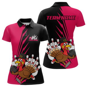 Pink Turkey Bowling Shirts for Women Men Team Custom Bowling Jerseys Thanksgiving MBL180