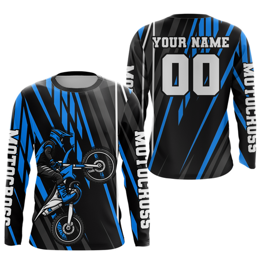 Blue Custom Motocross Jersey for Men Women Kid Dirt Bike Shirts Moto Racing Shirt XM461