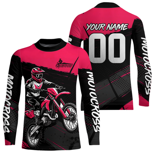 Pink Motocross Jersey for Men Women Kid Dirt Bike Shirts Custom Off road Riding Shirt XM463
