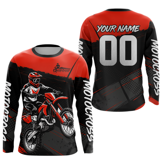Red Motocross Jersey for Men Women Kid Dirt Bike Shirts Custom Off road Riding Shirt XM463