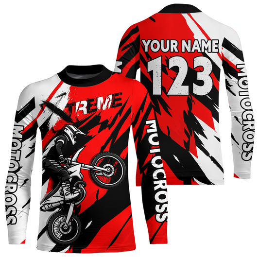 Custom Red Motocross Racing Jersey Custom Women Kid Men Dirt Bike Off road Shirt XM472