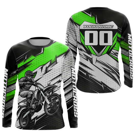 Green Motocross Jersey for Men Kid Women Dirt Bike Jersey Youth Motorcycle Riding Shirt XM487