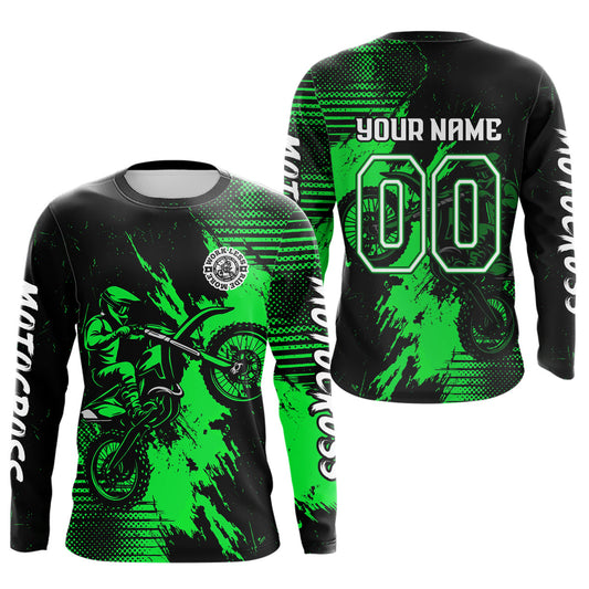 Green Motocross Jersey Custom Dirt Bike Shirts Men Kid Women Motorcycle Jersey XM419
