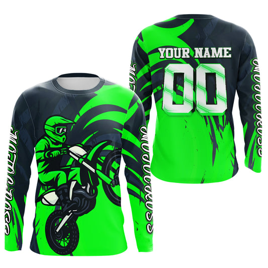 Green Motocross Jersey Custom for Men Women Kid Dirt Bike Shirts Motorcycle Shirt XM436