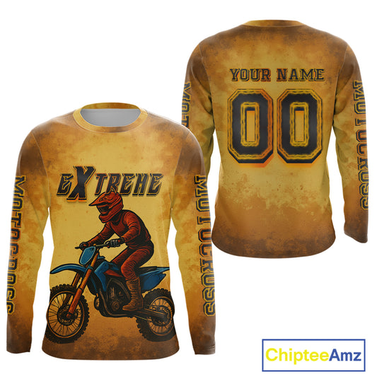 Smoke Motocross Jersey Custom Orange Dirt Bike Shirts for Men Kid Women Racing Jersey XM409