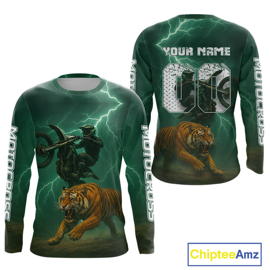 Lightning Tiger Motocross Jersey Custom Dirt Bike Shirts for Men Kid Women Riding Shirt XM407