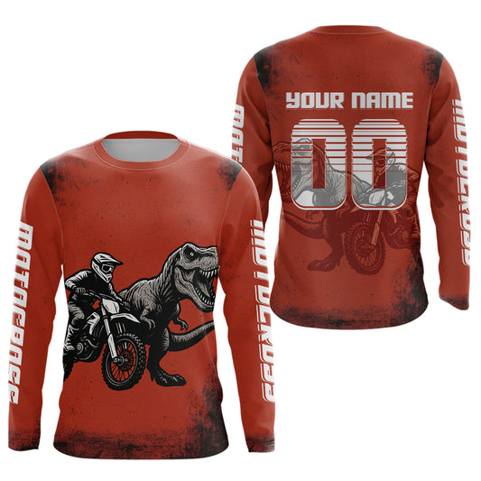 Red Dinosaur Motocross Jersey Custom Dirt Bike Shirt Men Kid Women Racing Jersey XM411