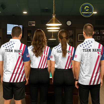 Custom American Flag 8 Ball Billiard Shirts for Men Billiard Team Jerseys Billiard League NNT273