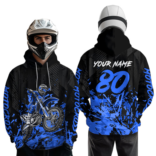 Custom Blue Youth Dirt Bike Motorcycle Hoodie Kid Men Women Motocross Jersey Hoodie HOT38