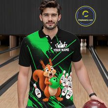 Load image into Gallery viewer, Custom Green Squirrel Bowling Jersey for Men Bowling Team Shirts Bowling Polo &amp; 1/4 Zip HNT301