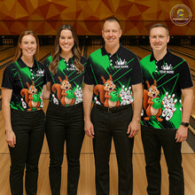 Load image into Gallery viewer, Custom Green Squirrel Bowling Jersey for Men Bowling Team Shirts Bowling Polo &amp; 1/4 Zip HNT301