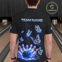 Load image into Gallery viewer, Custom Galaxy Butterflies Bowling Jersey for Men Bowling Tournament Polo &amp; 1/4 Zip Bowling Team Shirts HNT211