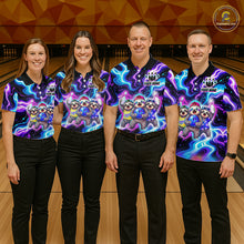 Load image into Gallery viewer, Custom Funny Sloth Bowling Jersey for Men Purple Blue Neon Bowling Team Shirts Bowling League HNT307