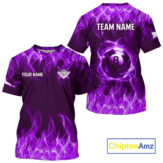 Purple sports jersey with flame design on front and 'TEAM NAME' text on back, featuring ChipteeAmz branding.