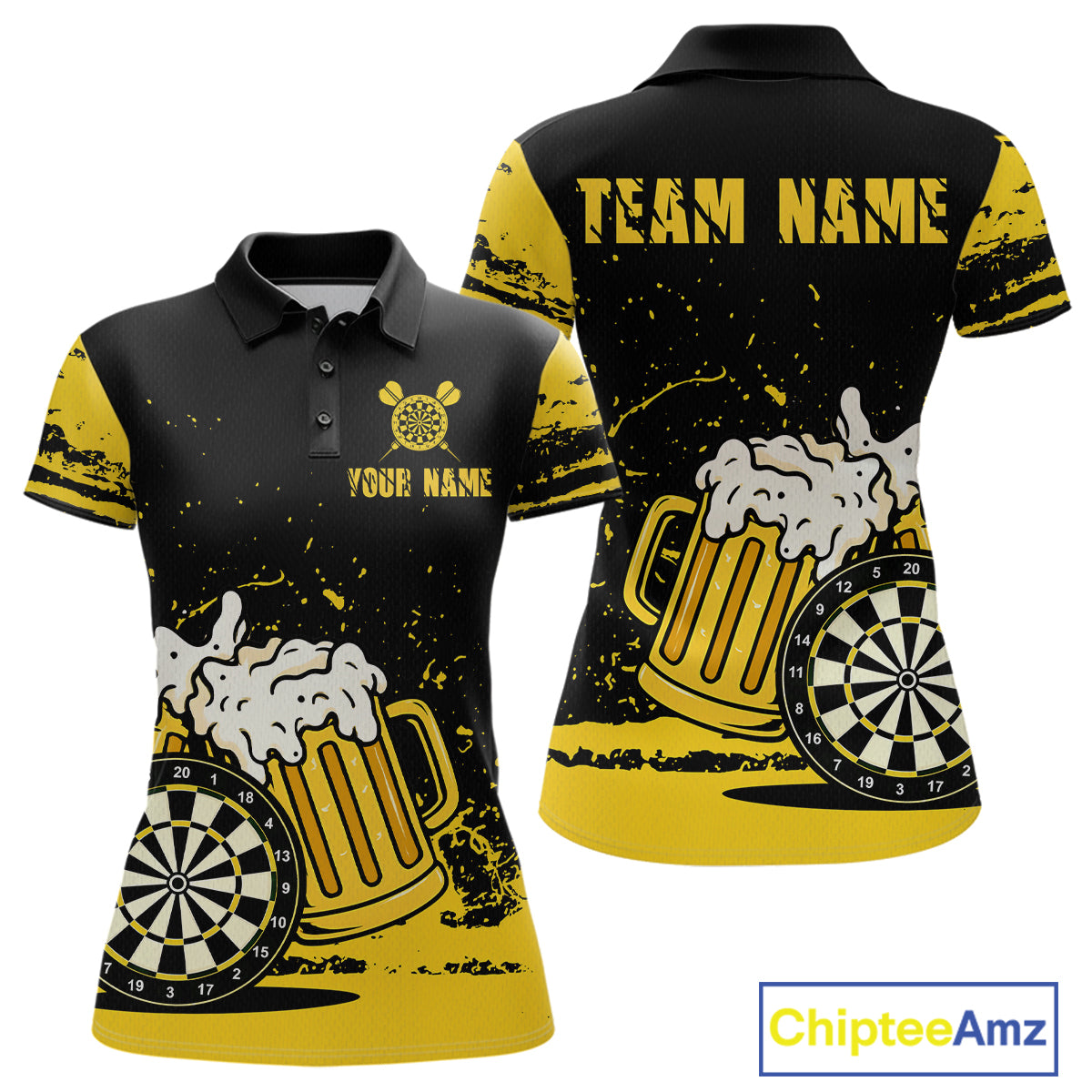 Custom Funny Beer Dart Shirts for Women Darts Team Jerseys Dart League Polo & 1/4 Zip NNT141